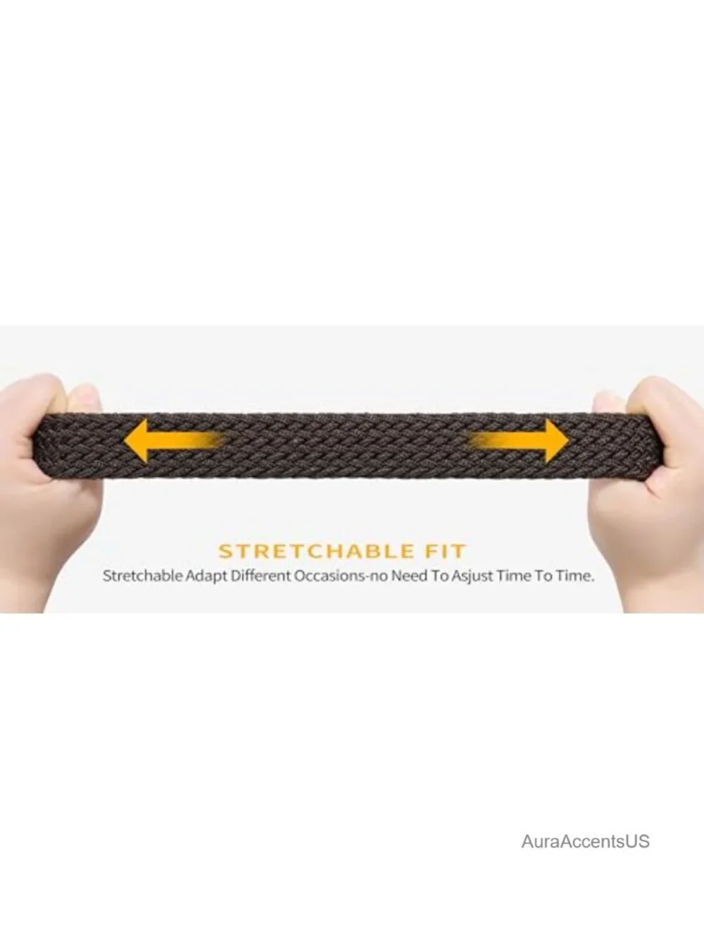 Stretch Belt 2 Pack Braided Canvas Woven Elastic Golf Outdoor